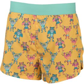 Aeroline Men's Yellow Tiger Lifting 4" Inseam Printed Running Shorts