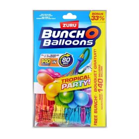 Zuru Bunch O Balloons Tropical Party Rapid-Fill Self-Sealing Water Balloons          t (3+1 Pack)