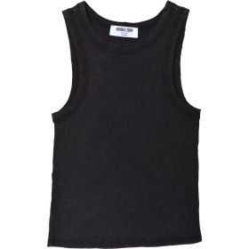 Double Zero Women's Washed Ribbed Round Neck Sleeveless Tanks