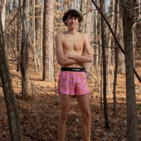 Chicknlegs Men's Pink Bananas 4" Half Split Shorts