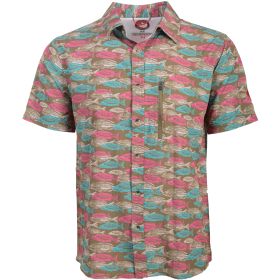 Canada Weather Gear Men's School FIsh Perforated Print Poly Woven Shirt