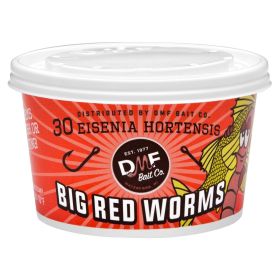 Dmf Bait Big Red Worms Live Fishing Bait - 30 Count