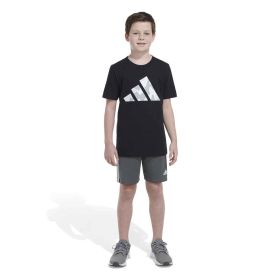 adidas Boys' Shorts Sleeve Camo Logo Tee