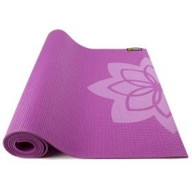 Go Fit Patterned Yoga Mat W/ Yoga Pose Wall Chart