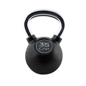 Cap 35 lb. Rubber Coated Kettlebell with Chrome Handle