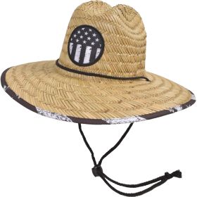 David & Young Black and White Flag Straw Hat