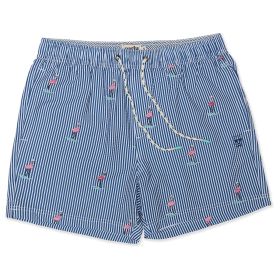 Party Pants Men's 5" Striped Embossed Party Striped Swim Short
