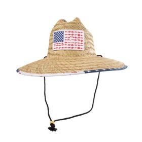 Lucky 7 Men's Wide Brim Flag Straw Hat