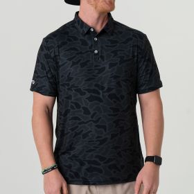 Burlebo Men's Black Camo Performance Polo