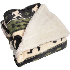 Canyon Creek Sasquatch Bass Cabin Sherpa-Lined Blanket