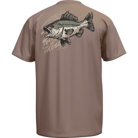 Reel Life Men's Performance Short Sleeve Tee - Bass Back Graphic