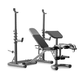 Weider XRS 20 Adjustable Olympic Bench with Squat Rack and Preacher Pad