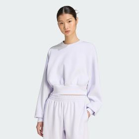adidas Women's Soft Lux Loose Crew Neck Crop Sweatshirt