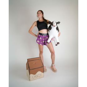 Chicknlegs Women's Choccy Cows 4" Split Shorts