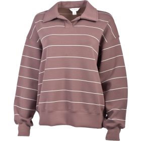 Rae Mode Womens' Softlite Luxe Fleece Striped Polo