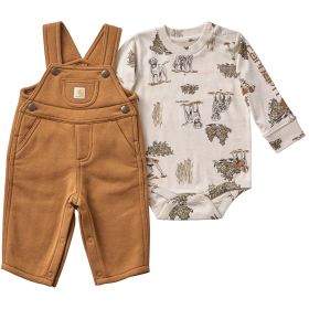 Carhartt Boy's Infant 2-Piece Long Sleeve Bodysuit & Fleece Overall Set