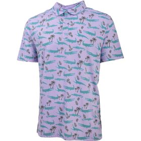 Aeroline Men's Pink Gator Cactus Printed Polo