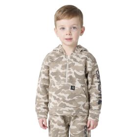 Carhartt Boy's Toddler Long Sleeve Half-Zip Camo Logo Hooded Sweatshirt