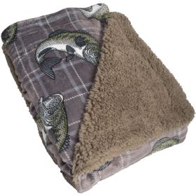 Canyon Creek Bass Plaid Sherpa-Lined Blanket
