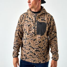 Burlebo Men's Gauge Camo Blaze Tech Quarter Zip