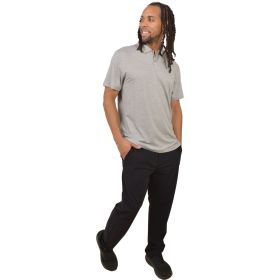 Bison Ridge Men's 2-Tone Heather Blue Ridge Short Sleeve Polo