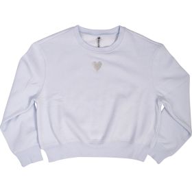 Ebb & Flow Girls' Fleece Embroidered Heart Crew Neck Sweatshirt